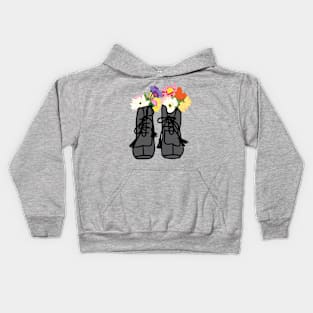 Flower Boots Illustration by Courtney Graben Kids Hoodie